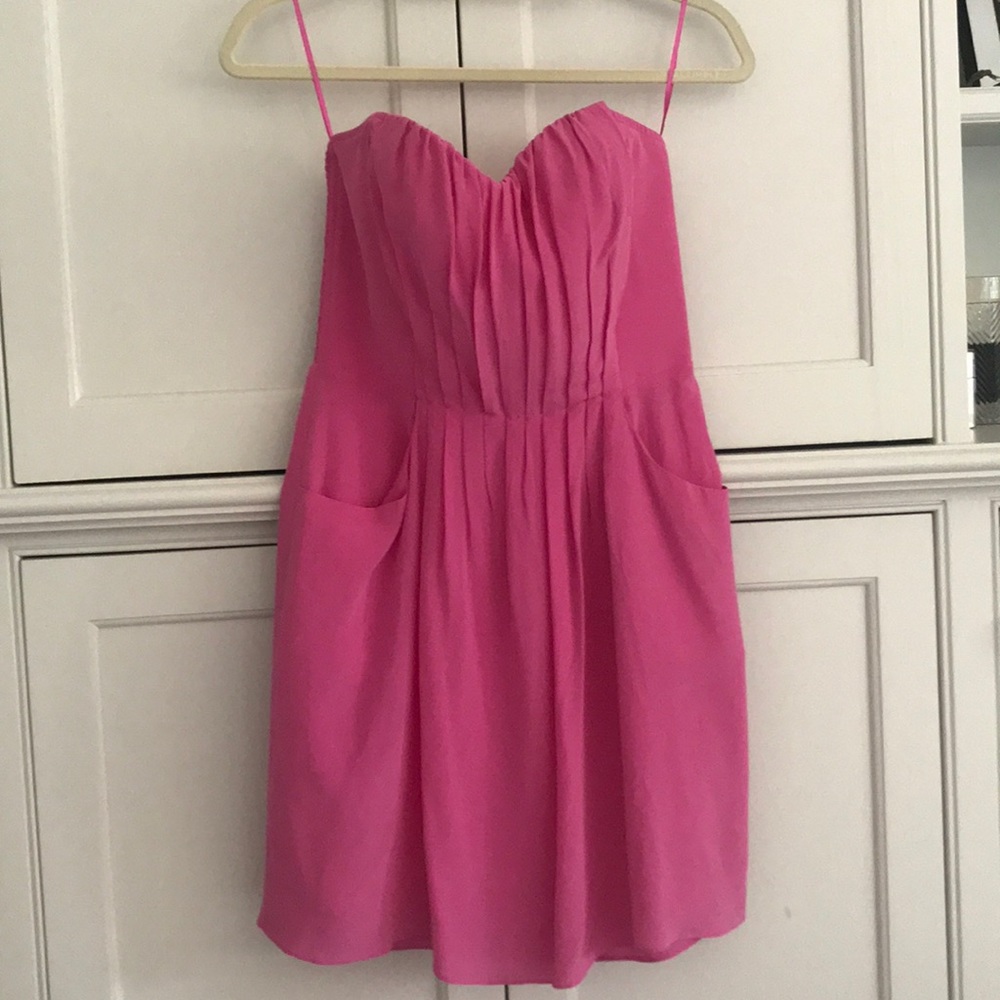 Rebecca Taylor pinks strapless silk dress